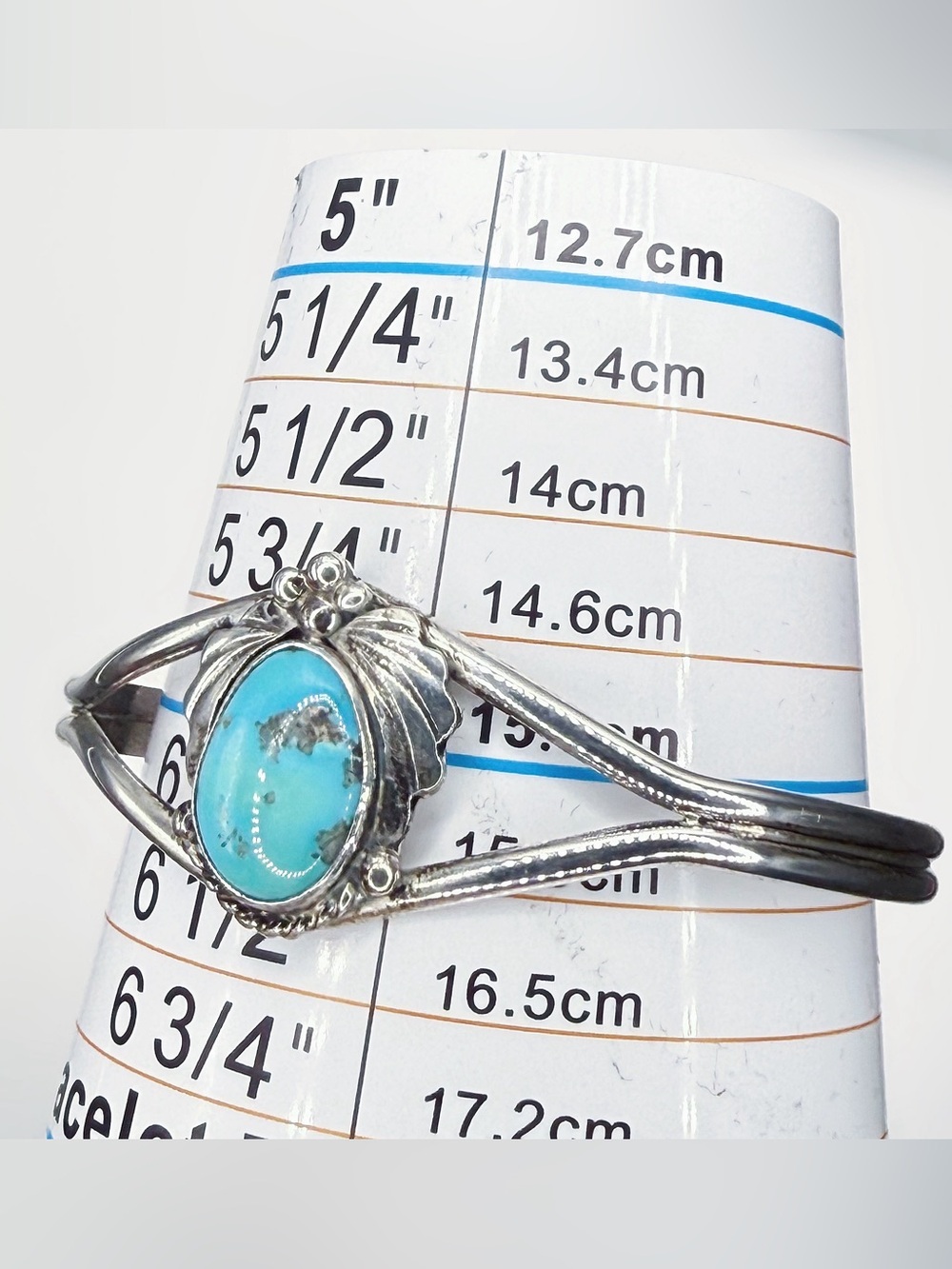 EY Sterling Silver Turquoise Vintage Navajo Cuff Bracelet